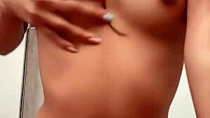 Sexy petite latina babe masturbates solo, eager for big black cock.