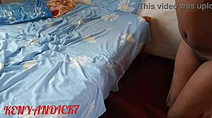 Hot hairy ebony couple's steamy blowjob session