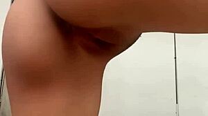 Sexy petite latina babe masturbates solo, eager for big black cock.