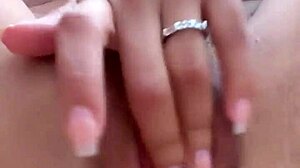 Sexy petite latina babe masturbates solo, eager for big black cock.