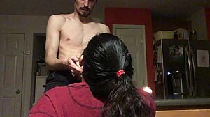 amateur arab milf licks fat cock sloppily for midnight snack