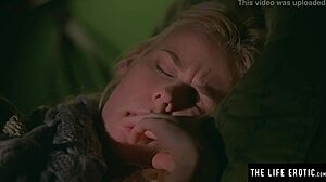 Stunning blonde drenched in sweat as she masturbates to orgasm?