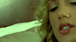 naughty blonde fantasizes solo after work