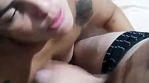 Husband Pounds Pussy Hard with Tit Cumshot