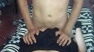 mature police woman hooks up with stranger after party in thong