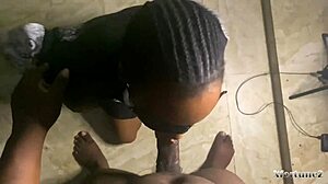 My sexy ebony roommate sucks my dick dry