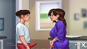 Mature Woman Jerks Off Teen's Cock in Summertime Saga Episode 51