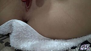 Sexy teen fingers herself in solo classroom play