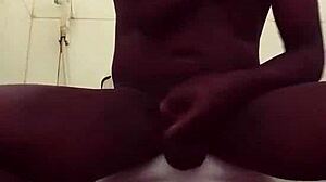 Amateur jerks monster cock to neighbors moaning sounds