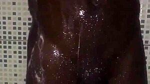 Guy jerks off monster cock before quick shower