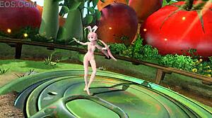 megurine luka dances in full nude bunny costume with big tits and ass on project diva mod
