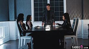 Hey stepsisters, let's dive into this shared dream with hardcore blowjob and group sex on big cock