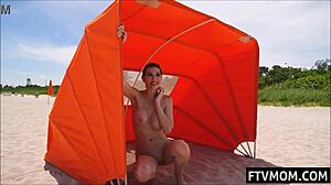 I love flashing in public with nude MILF Angelina Diamanti on the street. It's so thrilling!