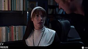 Blasphemous! Russian redhead nun drilled in frozen time sex!