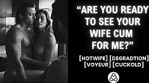 Desperate wife gets pounded by big monster cock while hubby watches in real amateur cuckold voyeur action! Humiliating and wet. 😱🍆