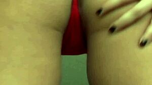 Diamond strips nude in red fishnets to masturbate her big tits latina pussy and ass.