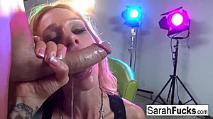 i'm choking on this monster cock while moaning... oops, deepthroat makes me cum on shaved pussy