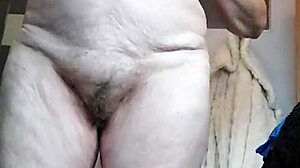 i watched oma stuff her hairy pussy with a cucumber