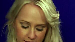 peculiar babe gets bukkake facial and swallows all the cum, so wild