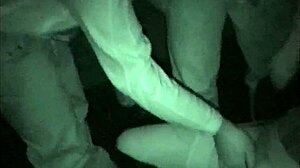 Cinema gangbang with mature gay men in public action