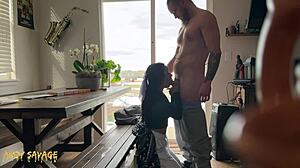 Using all 3 of her holes this amateur latina takes rough interracial creampie in juicy wet orgasm 😈