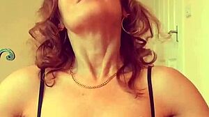 British Milf Lilithalgol in Bodystocking Has Standing Orgasm