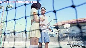 Tennis Babe Rides Big Cock