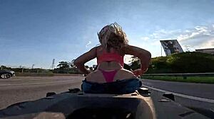 loira gostosa with giant ass on highway motorcycle ride 😍