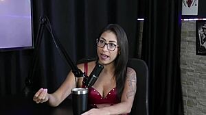 luciana picchi in sheer red on sexy magazine cover, thinking about reality show