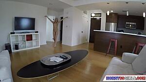 blonde escort with natural big tits and ass gives blowjob!