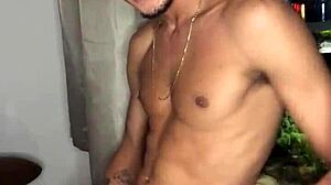 Why is this naughty boy jerking off at the building window openly?