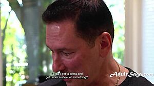 What did you expect when massaging butt naked? Stella Sedona rides John Strong's cock