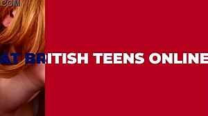 Beautiful young 18+ british redhead in stockings sucks swallows cum at european party 1 on 1