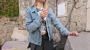 Romantic stroll turns naughty with remote vibrator teasing my pussy