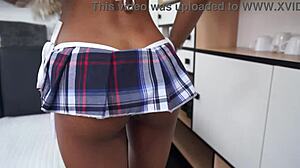 18Y Slim Brazilian Ebony Angel Chocolatinha Takes First Double Anal in Wild DP Scene