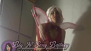 The southern belle BJ queen as sexy cupid delivers deepthroat facefuck. Cosplay milf swallows cum in wild POV action.