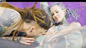 Shy Punk Goth Teen 18+ Tries First Time Anal with Lesbian Toys Gaping and Licking Tight Ass