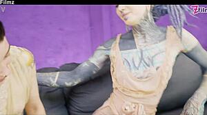 Shy Punk Goth Teen 18+ Tries First Time Anal with Lesbian Toys Gaping and Licking Tight Ass