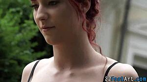 Kinky European Babe Gives Erotic Footjob Handjob Leading To Cumshot In High Definition