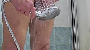 hey, why not jerk off and enjoy that shower head in the bath for pleasure?