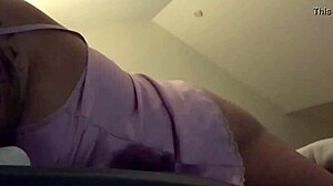 pink satin lingerie drives wild orgasm with horny milf