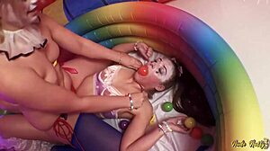 Oh god that clown town ep 1 had an anal threesome with gia and nade nasty teasing huge dildos