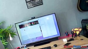 Busty British amateur gives blowjob to dweeb in high definition reality.