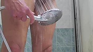 hey, why not jerk off and enjoy that shower head in the bath for pleasure?