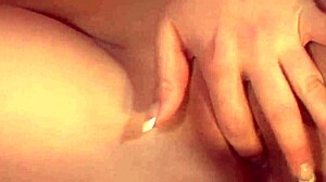 Cute blonde Nicole masturbates and gives handjob to monster cock before fucking outside