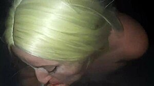 blondie bride bent over at glory hole, loving it 😍