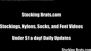 we're just chilling, sucking on those stocking covered toes in our lesbian fetish session, it's so femdom bdsm fun