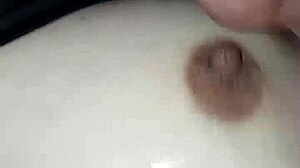 Gretala, look how she fucks with cock on her tits!