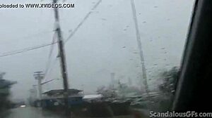 Teen hottie masturbates in car with toys