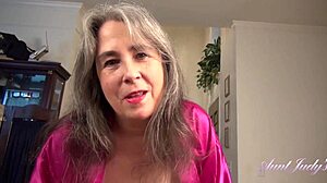 Your 50yo Busty Full-Bush Stepmom Grace Teases in POV Handjob